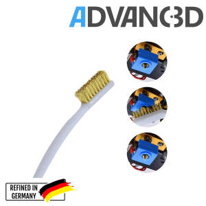 Advanc3D Stabile Reinigungsbürste für 3D Drucker Hotends mit schonenden Messingborsten.