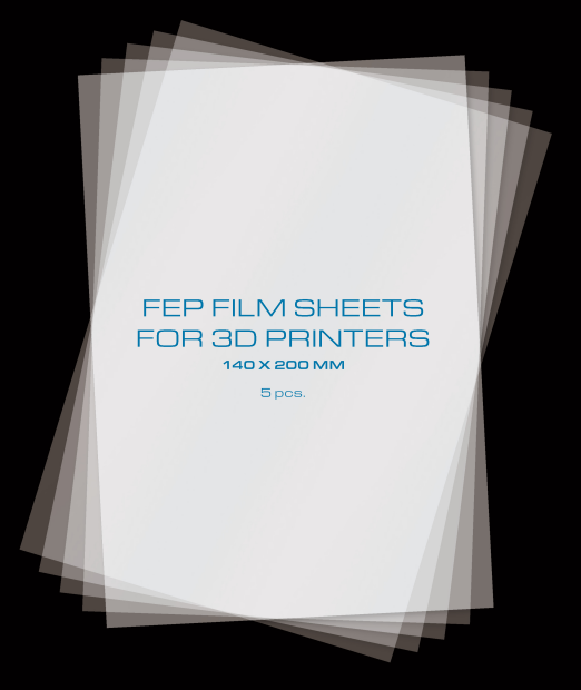 Primacreator x Advanc3D FEP Film Sheets for 3D Printers - 140 x 200 mm - 5-pack