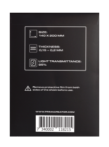 PrimaCreator FEP-kalvoalustat 3D-tulostimille - 140 x 200 mm - 5-pakkaus