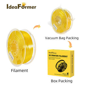 Ideaformer Premium PLA-filament - 1 kg - 1,75 mm - Økologisk - Gul