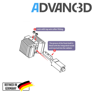 Advanc3D Hotend with changeable socket for Bambulab X1 X1c P1P