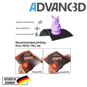 Advanc3D Flexible Druckplatte mit PEO und PEI Schicht...