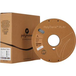 Polymaker PolyTerra PLA+ 3D printer filament 1,75 mm 1kg grijs milieuvriendelijk