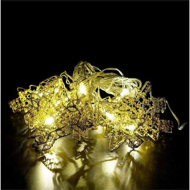 Motiv-Lichterkette Weihnachtsbaum Innen netzbetrieben 10 LED Warm-Weiß Gold vorne