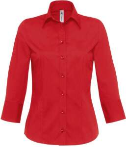 B&C | Milano /women Popeline Stretch Bluse 3/4 Arm