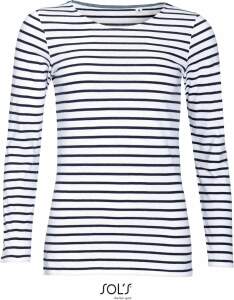 SOLS | Marine Women Damen T-Shirt langarm gestreift