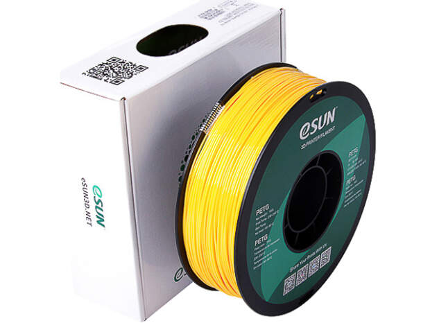 eSUN PETG 1,75mm Filament Solid Yellow 1kg för 3D-skrivare, hög kvalitet