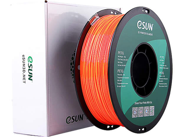 eSUN PETG 1.75mm Filament Solid Orange 1kg til 3D-printere Høj kvalitet