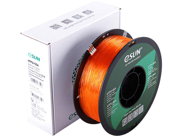 eSUN ETPU-95A 1.75mm Transparent Orange 1kg 3D Printer Filament Flexible