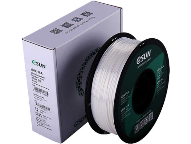 eSUN eSilk-PLA 1.75mm white 1kg 3D printer filament for precise prints