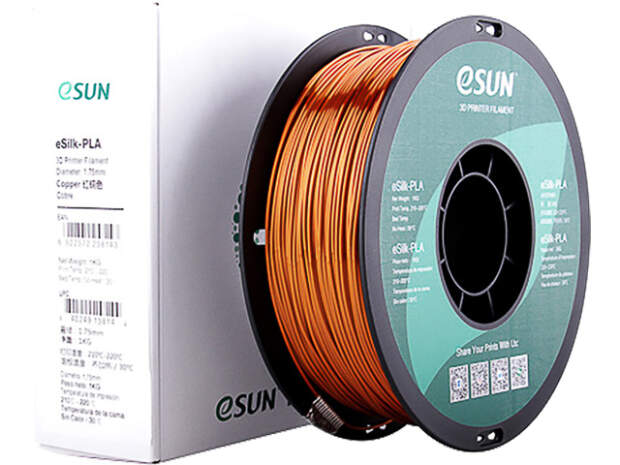 eSUN eSilk-PLA 1,75mm koper 1kg 3D print filament voor nauwkeurige prints