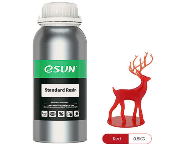 eSUN UV/LCD Standard Resin Red 1kg - 405nm 3D-skrivarresin för exakta modeller