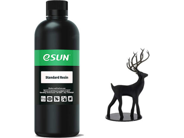 eSUN UV/LCD Standard Resin Black 1kg - 3D-tulostinhartsi 405nm tarkkuuteen