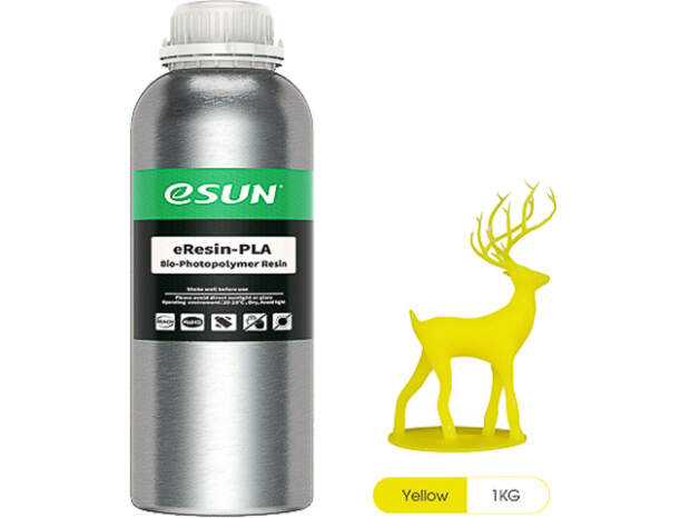 eSUN UV/LCD eResin PLA Yellow 1kg - Resin för 3D-utskrifter med hög precision 405nm