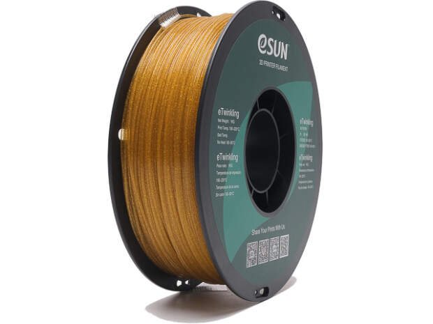 eSUN eTwinkling 1,75mm Gold 1kg 3D Drucker Filament für präzise Drucke