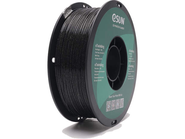 eSUN eTwinkling 1,75mm Schwarz 1kg 3D Drucker Filament für präzise Drucke