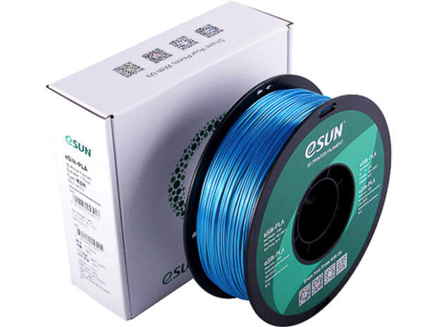 eSUN EPLA-Silk 1,75 mm Cyan 1 kg 3D-printerfilament til præcise udskrifter