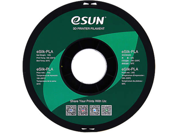 ESUN EPLA-SILK 1,75mm Gelb 1kg 3D Drucker Filament für präzise Drucke