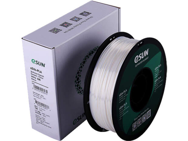 eSUN EPLA-Silk 1,75 mm hvid 1 kg 3D-printerfilament til præcise udskrifter