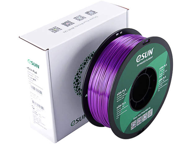 eSUN EPLA-Silk 1,75 mm Purple 1 kg 3D-printerfilament til udskrifter i høj kvalitet