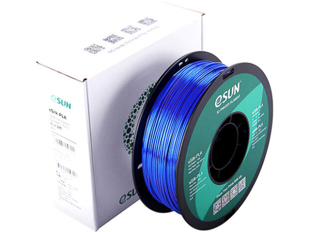 eSUN EPLA-Silk 1.75mm Blue 1kg 3D printer filament for precise prints