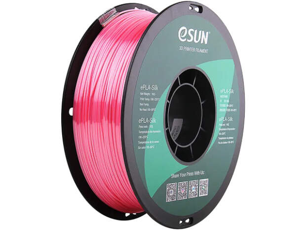 eSUN ePLA-Silk 1,75 mm rosa 1 kg filament för 3D-skrivare för exakta utskrifter