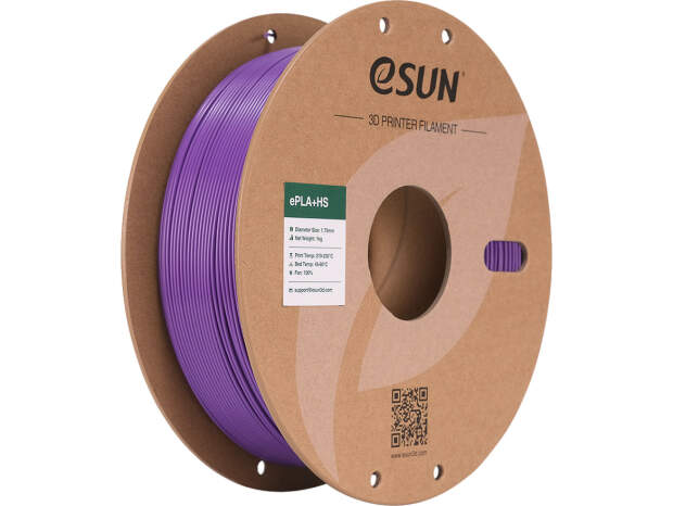 eSUN EPLA+HS 1.75mm Purple 1kg 3D printer filament for precise printing results