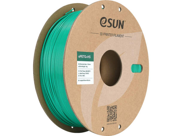 eSUN ePETG+HS 1,75mm Solid Green 1kg 3D printer filament voor precieze modellen