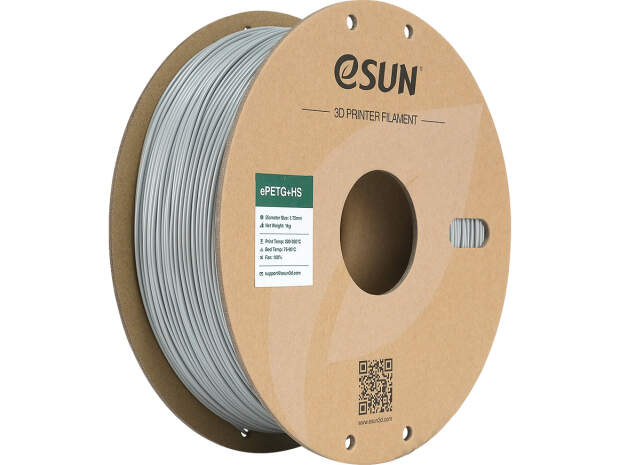 eSUN ePETG+HS 1,75mm Filament Solid Silver 1kg für 3D Drucker