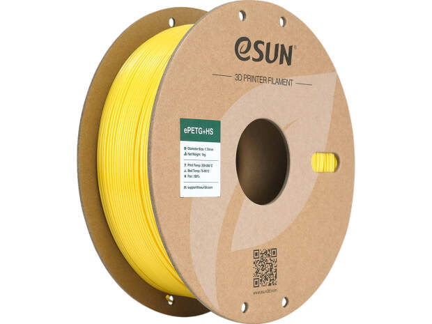 eSUN ePETG+HS 1,75 mm filament Solid Yellow 1 kg för 3D-skrivare