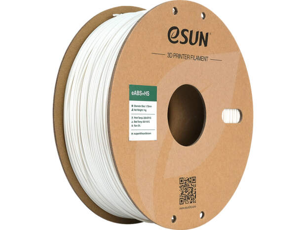 eSUN EABS+HS 1,75 mm hvid 1 kg 3D-printerfilament til præcis udskrivning