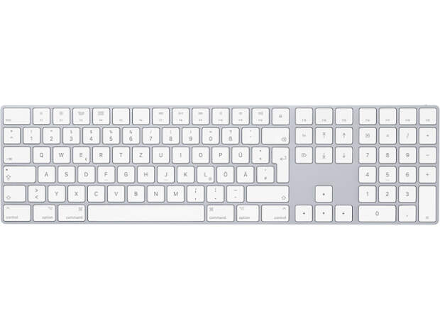 Apple Magic Keyboard mit Ziffernblock MQ052D/A Silber - Kabellose Tastatur