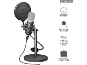 Trust GXT252 Emita USB studio microphone 21753 with cable...