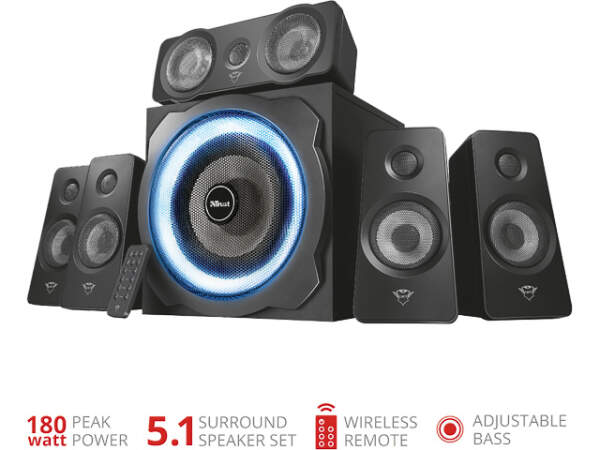 Trust GXT658 Tytan 5.1 Surround Lautsprecher Set 21738 Schwarz Gaming Sound