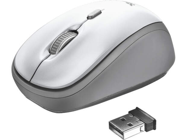 Trust Yvi Kabellose Maus Weiß 23386 Beidhändig Ergonomisch für PC und Laptop