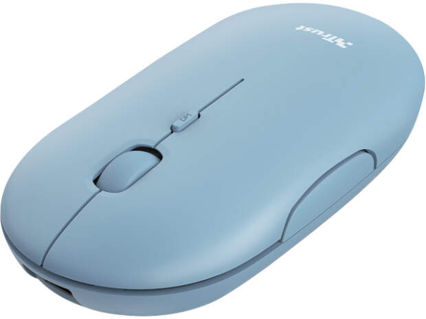 Trust Puck draadloze oplaadbare muis 24126 - ergonomisch, blauw, USB