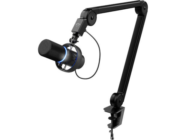 Trust GXT255+ Onyx-mikrofon med arm och professionellt membran för streaming