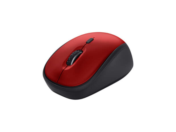 Trust Yvi+ Wireless Mouse Eco Red - Trådlös högerhänt mus med 4 knappar