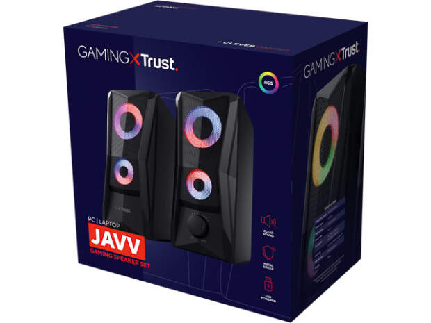 TRUST GXT606B JAVV Gaming Speaker Set RGB Lighting Black 25108