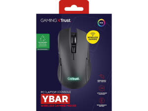 Trust GXT923 Ybar Gaming Maus Schwarz - 6 Tasten, USB-A,...