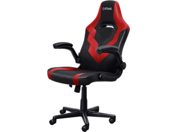 TRUST GXT703R RIYE Gaming Stoel, Rood, Verstelbaar, PU Leer, Ergonomisch