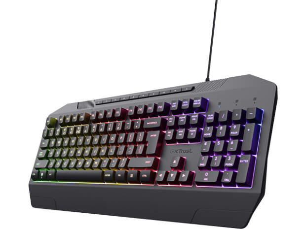 TRUST GXT836 EVOCX Gaming Keyboard QWERTZ, Bedraad, Soft Touch, Zwart