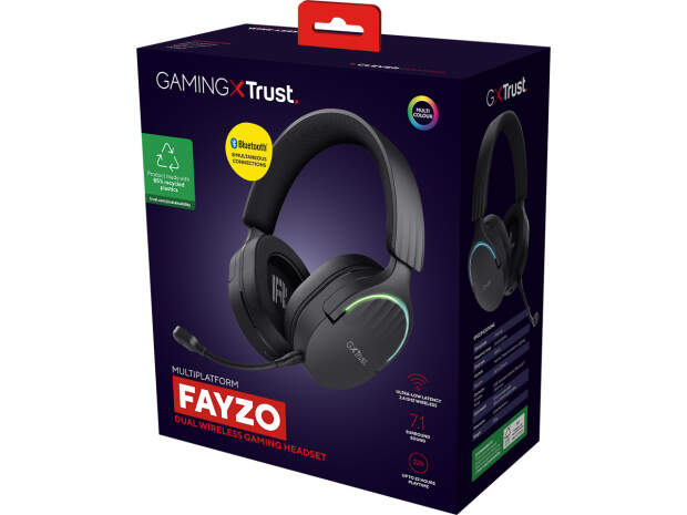 Trust GXT491 Fayzo Kabelloses Gaming Headset Schwarz Over-Ear für PC und Konsole