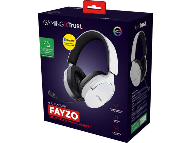 Trust GXT491W Fayzo Headset Weiß 25304 Kabellos mit Mikrofon Gaming PC PS4