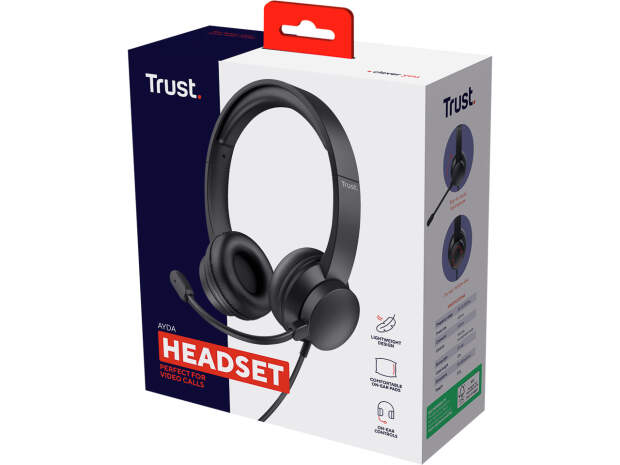 Trust Ayda PC Stereo Headset 3.5mm Kabel Schwarz On-Ear für Computer und Gaming