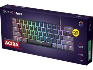 TRUST GXT867 Acira Mini Gaming Tastatur QWERTZ DE...