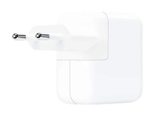 Apple USB-C strømadapter 30W MY1W2ZM/A Hvid - hurtig opladning til MacBook og iPhone