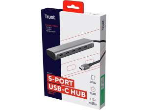 Trust Halyx 5-porttinen USB-C-keskitin 25136, alumiini,...