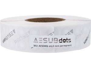 AESUB AESUBDOTS TARGETS 6mm zwart/wit 6000 stuks/rol voor...