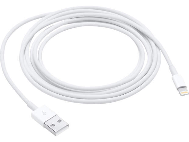 适用于 iPhone iPad iPod 的 Apple Lightning 充电线 USB 2.0 2m MD819ZM/A 白色